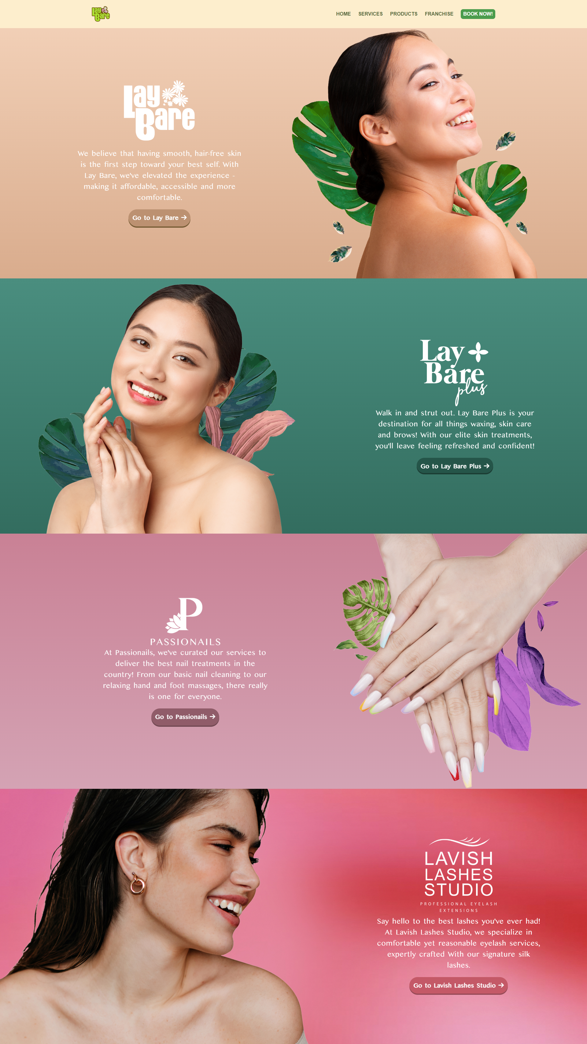 Lay Bare Website screenshot 1